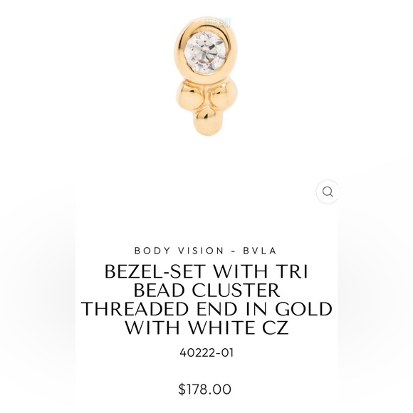 BVLA Jewelry - BVLA Tri-bead cluster in gold with CZ